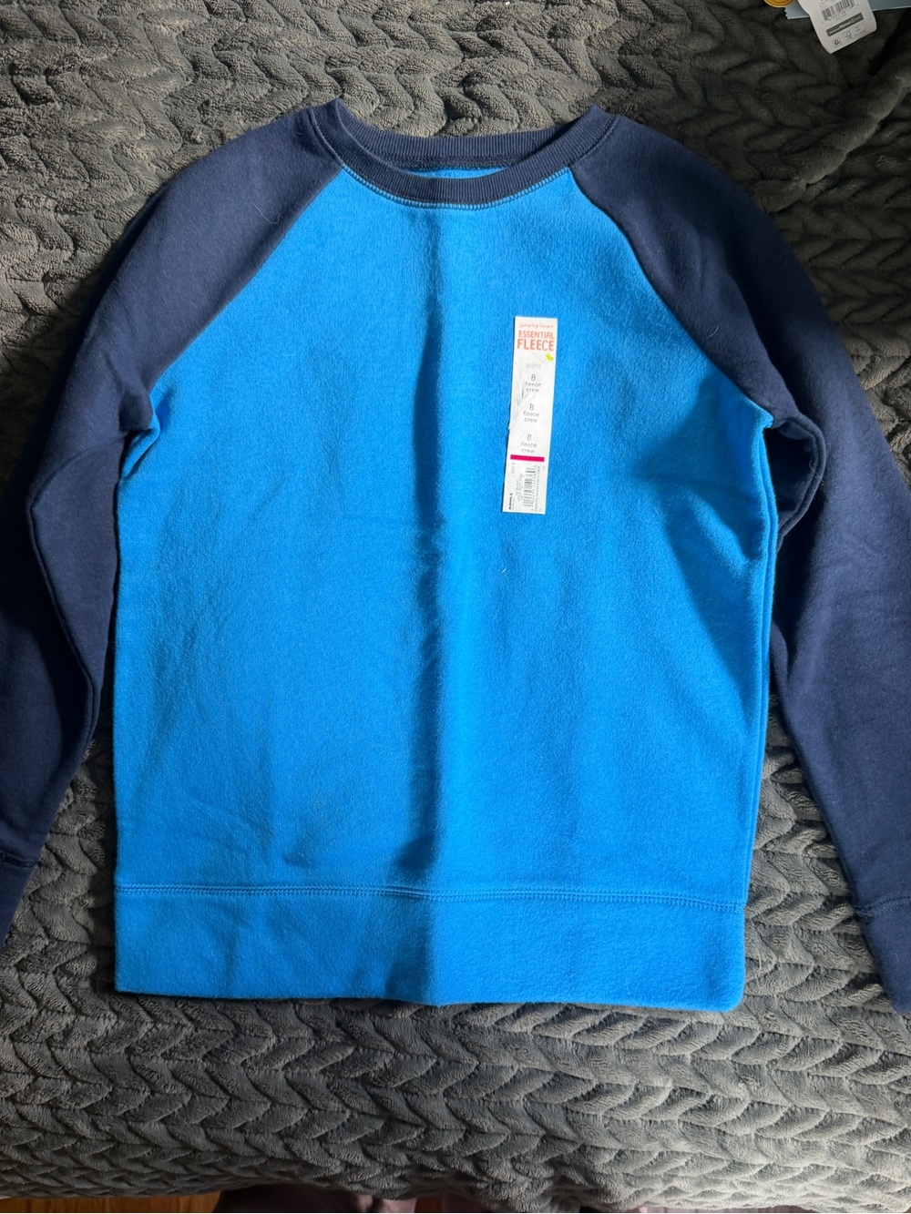 Two-Tone Blue Fleece Sweatshirt